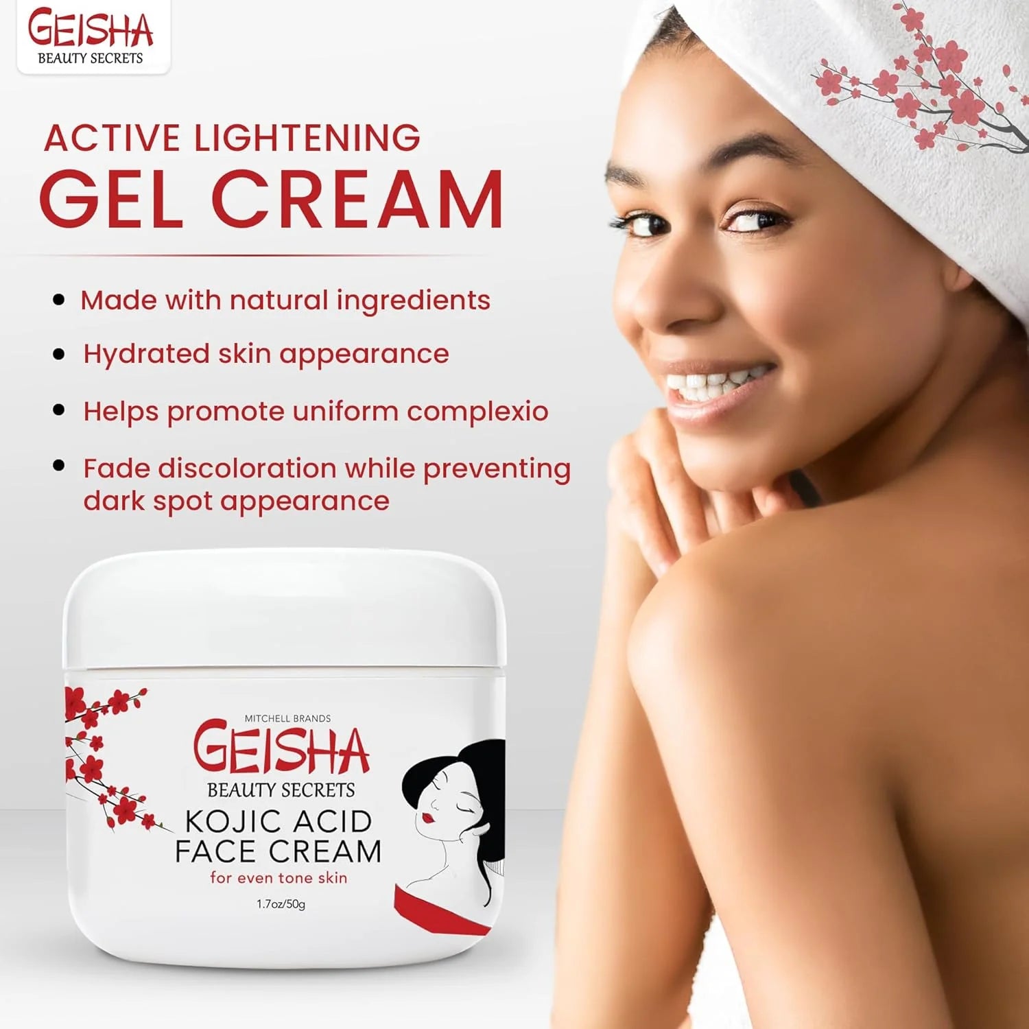 Geisha Beauty Secrets Kojic Acid Brightening Cream 1.7oz
